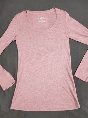 Active Basic Women's Long Sleeve Scoop Neck Top - Dusty Rose